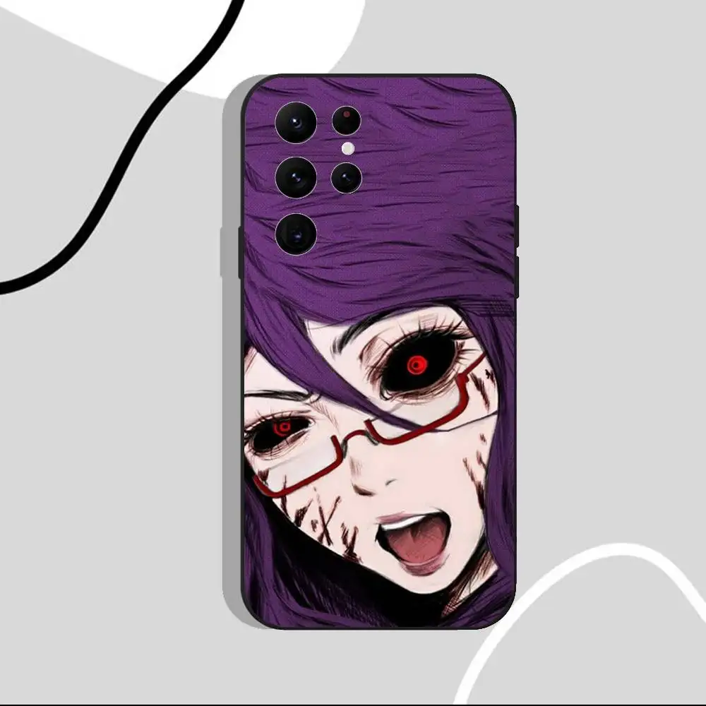 Custodia per telefono Rize Tokyo Ghoul per Samsung S25, S24 Ultra, S20, S30 plus, S22 Plus, S23, Ultra 5G Custodia nera in silicone