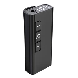 Wireless Car Receiver 3.5mm Handsfree Bluetooth-compatible Adapter Aux Digital Display Audio Receiver For Headphone Speaker Car