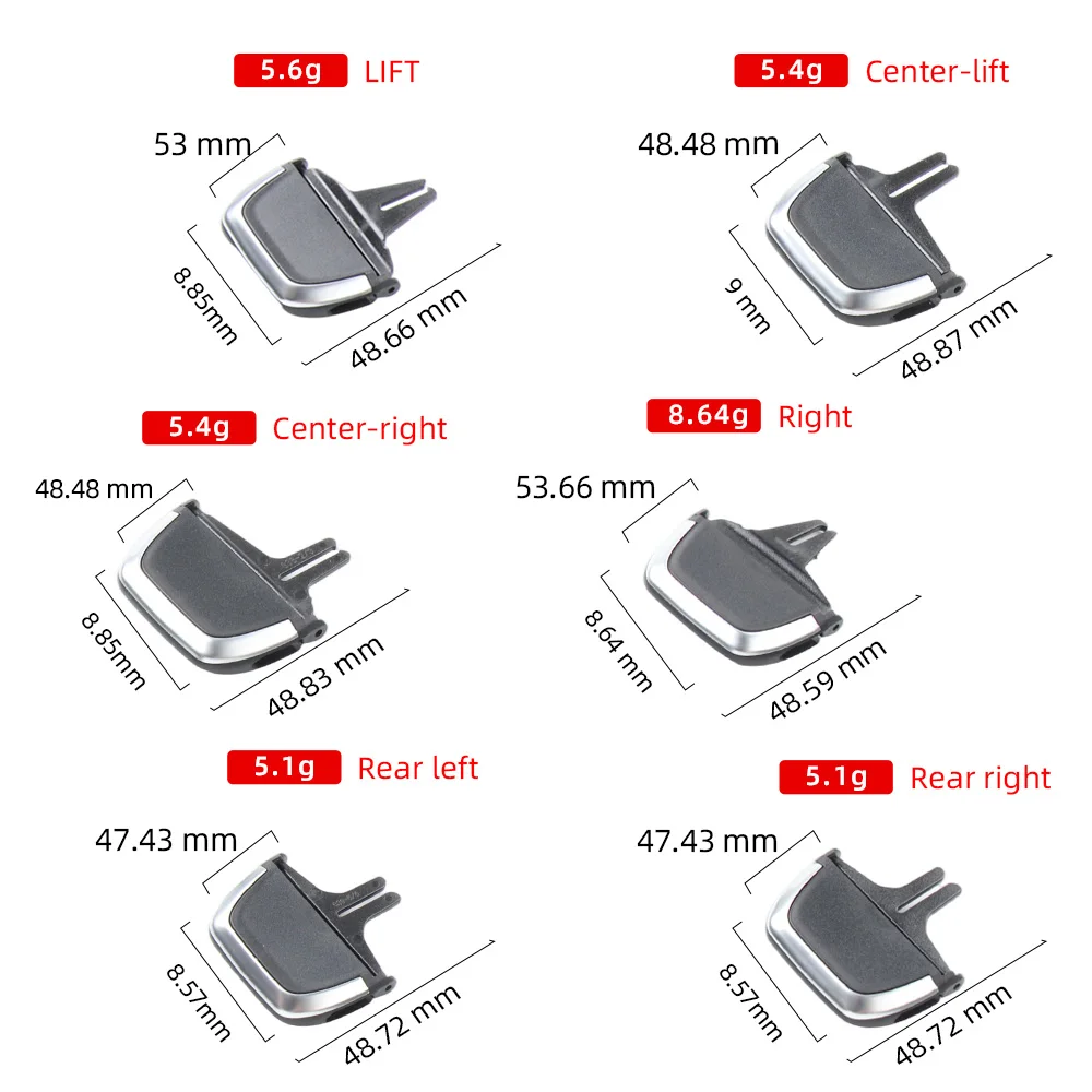 Front Rear Air Conditioner AC Vent Grille Tab Slider Clips Repair Kit For BMW 5 6GT Series G30 G31 G38 G32 520d 525i 530i 540i view 5