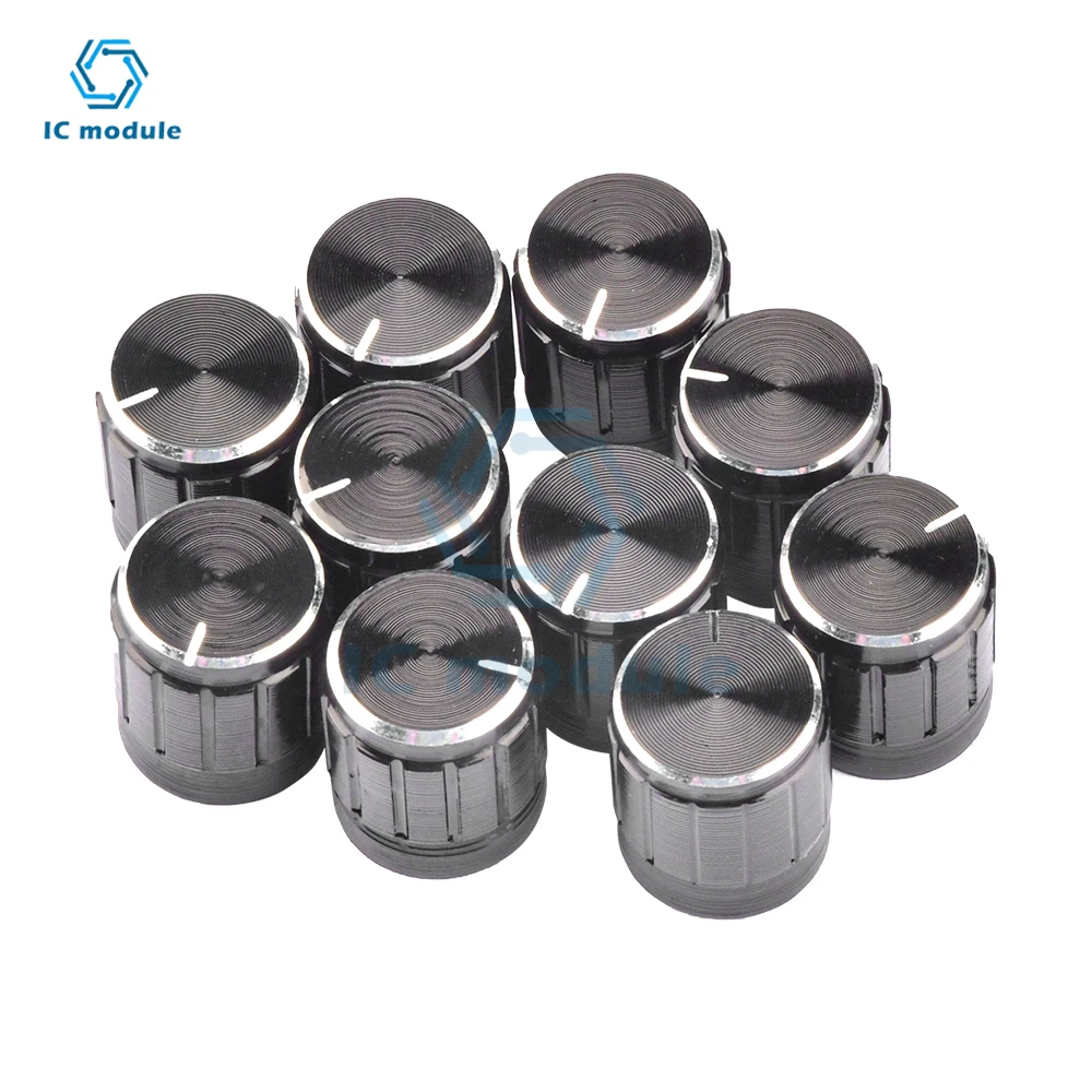 1/5/10 PCS Aluminum Alloy Potentiometer Knob Cap Volume Control Knob Hat Rotation Switch for 6 mm roll shaft/D-axis