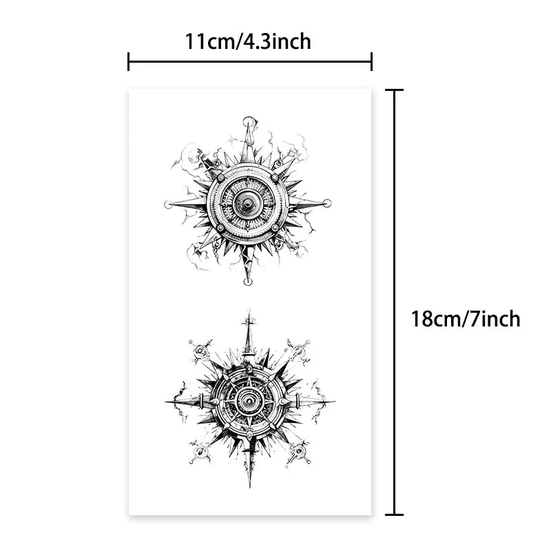 Temporary Tattoo Stickers Waterproof Celestial Astrolabe Elements Men and Women Fake Tattoos Simulated Tattoo Color Arm Back