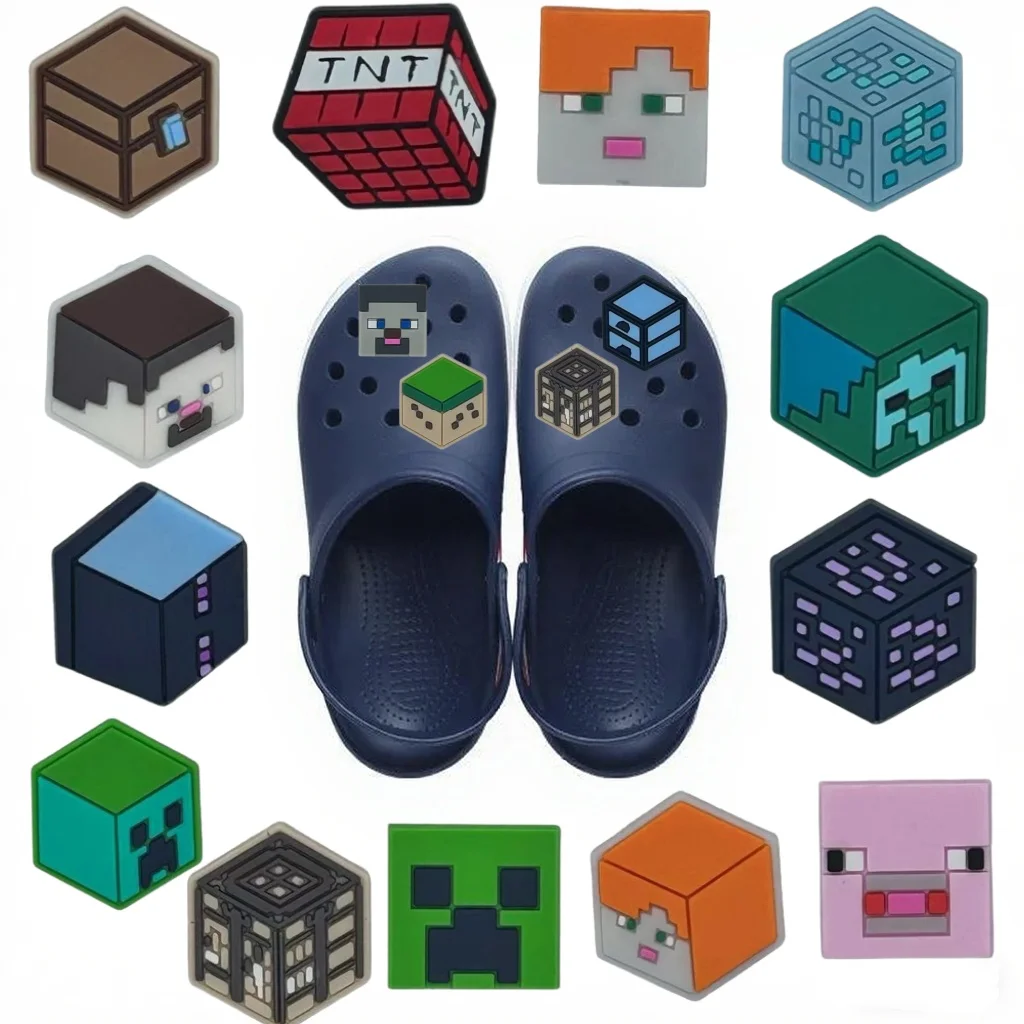 

1-16pcs MINISO Game Fans Cartoon Shoe Buckle Charms Funny Cartoon Character for Clogs Accessories Kids Xmas Birthday Gifts