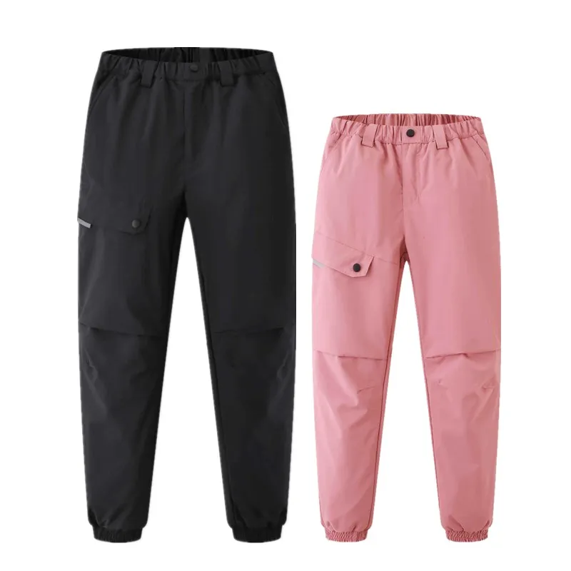 Outdoor Kids Hiking Pants Windproof Waterproof Fleece Warm Children's Camping Climbing Trousers For Girls Boys