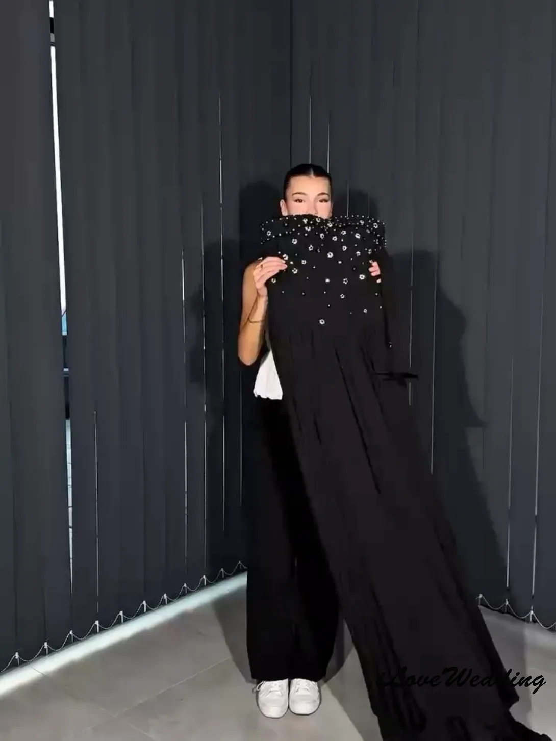 Maßgeschneiderte schulterfreie Kristall-Abschlussballkleider 2025, Chiffon-Hochzeitskleid für Frauen, Gast, A-Linie, formelle Kleider für Gala