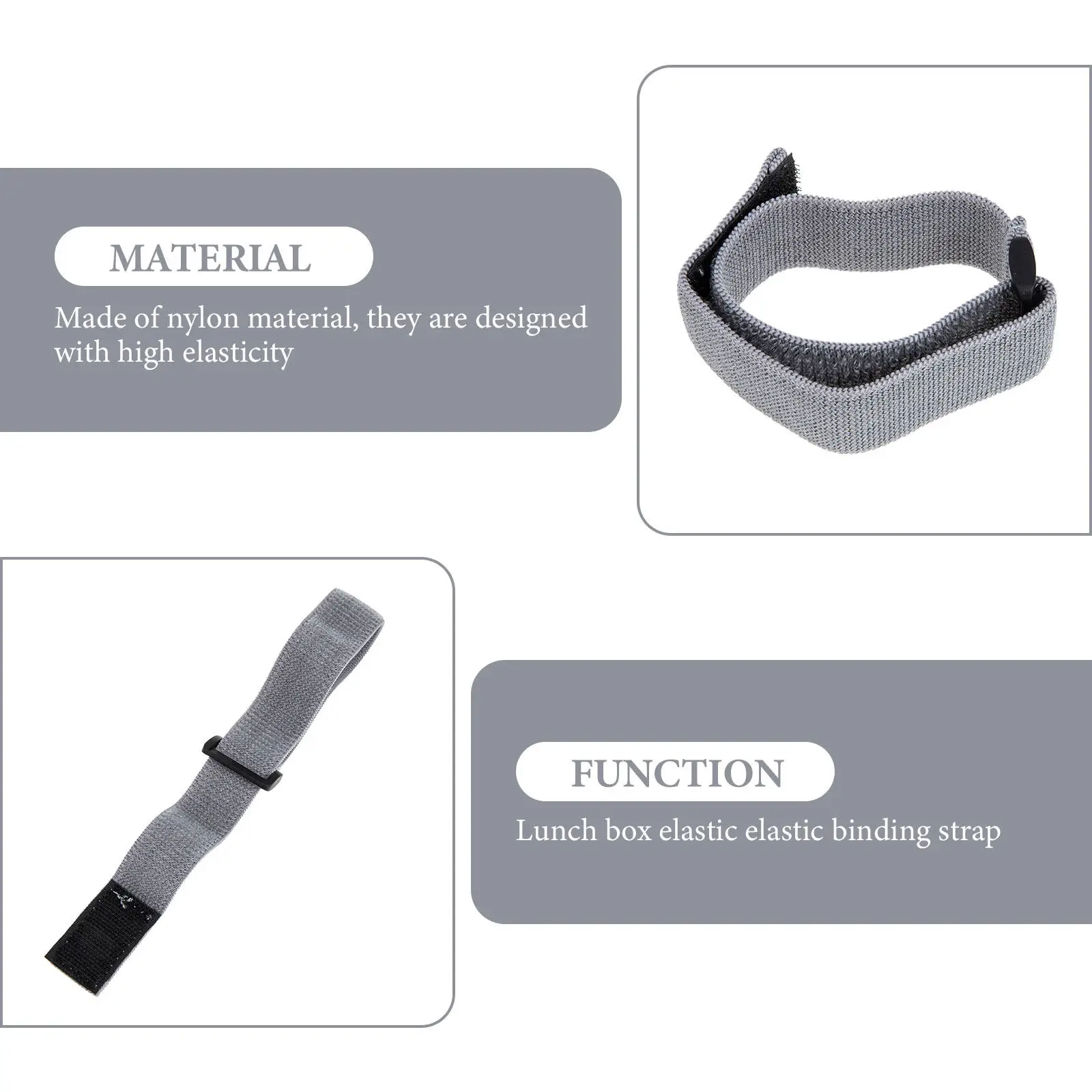 6Pcs Universal Bento Box Straps High Grade Elastic Food Box Straps Convenient Portable Lightweight Easy to Store Simple Color