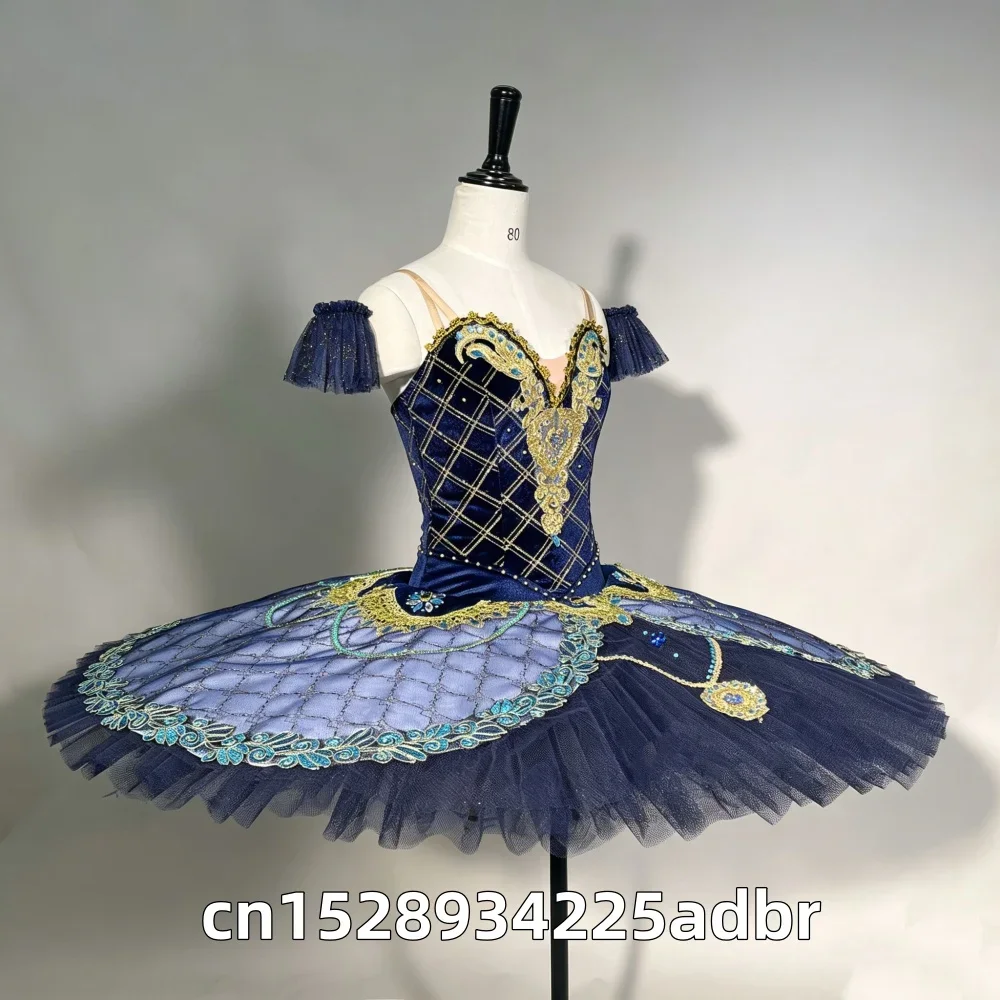New High-end Private Custom Dark Blue Esmilada Pakita Ballet Competition Show TUTU Short Skirt Adults and Kids
