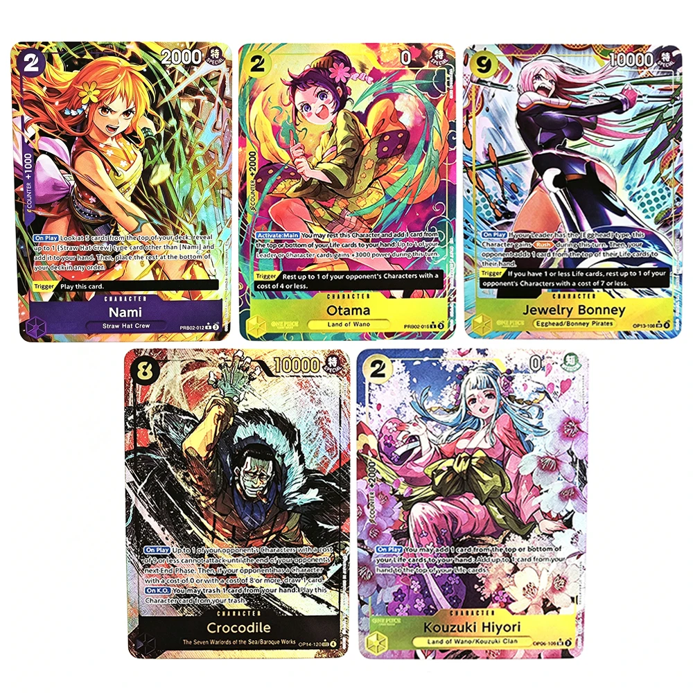 Tarjetas Coleccionables de Anime One Piece TCG OPCG-6, Tarjetas de Juego con Personajes de Anime para Jugar en Casa - Nami, Otama, Jewelry Bonney, Crocodile, Kouzuki