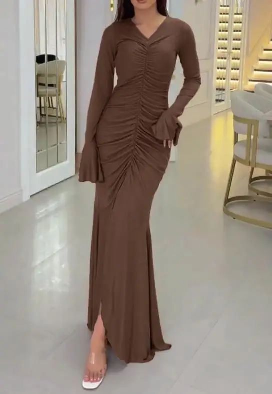 

2025 Autumn and Winter New Fashion Casual Elegant Sexy High-End Hip Hugging Long Skirt Women's Dress Female Clothing