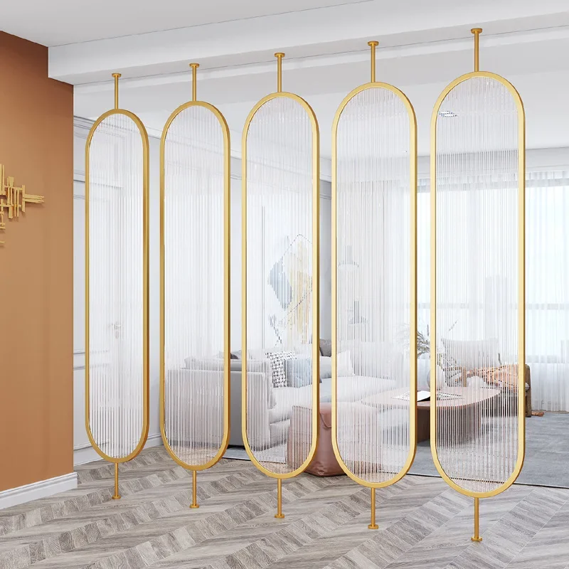 قسم زجاجي لتزيين مدخل غرفة المعيشة، وبساطة حديثة قابلة للدوران، وشاشة من الفولاذ المقاوم للصدأ