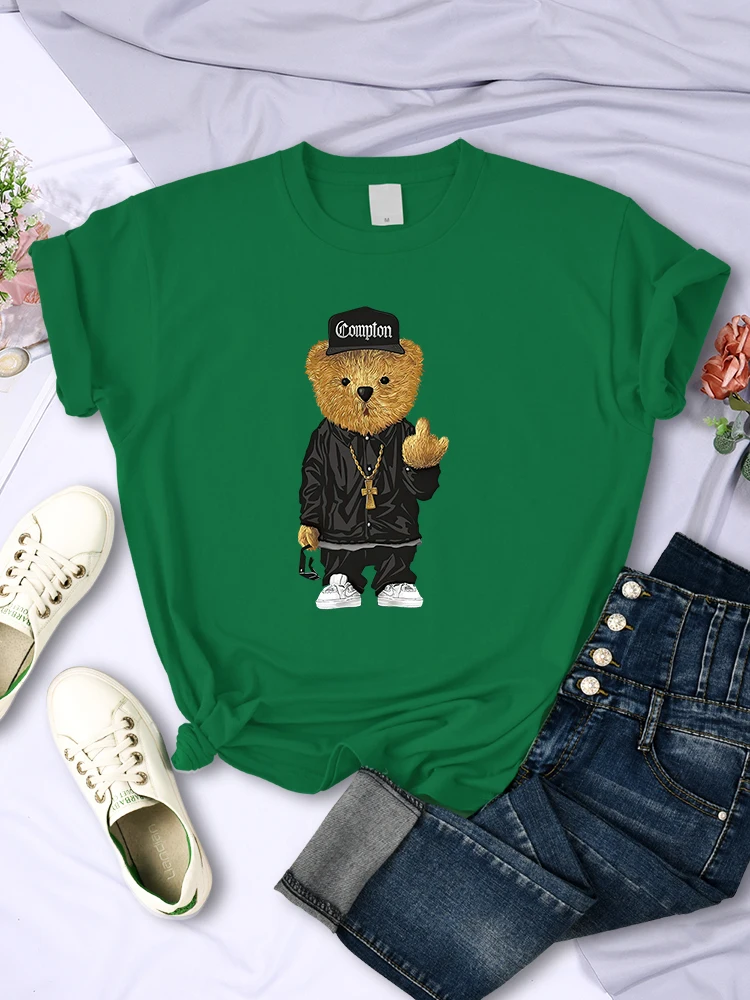 Hip Hop Rap Trend Teddy Bear T Shirt Women Street Vintage Harajuku Tshirt O-Neck Casual Short Sleeve Sport Hip Hop Tee Clothes