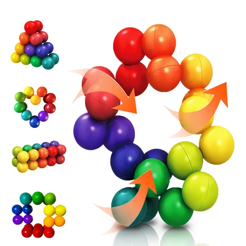 성인 및 어린이용 창의적인 피젯 장난감, 스트레스 해소, 탄성 다채로운 감압 공, 다양한 구슬 스퀴즈 공