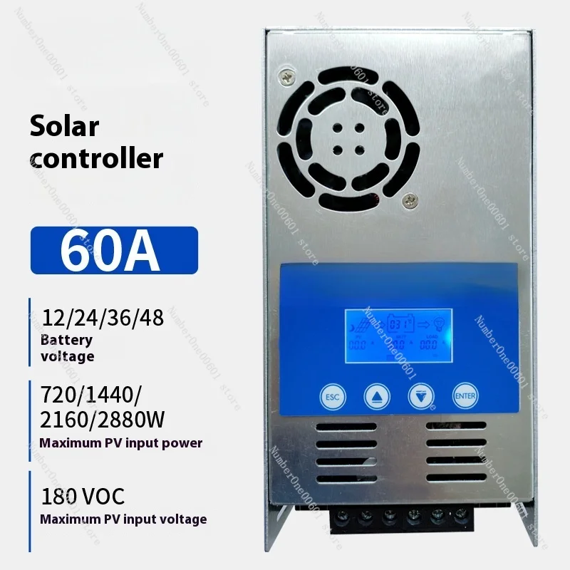 Solar Controller 60A 12V 24V 36V 48V Universal Photovoltaic RV Household Lead-acid Lithium Battery 1pcs