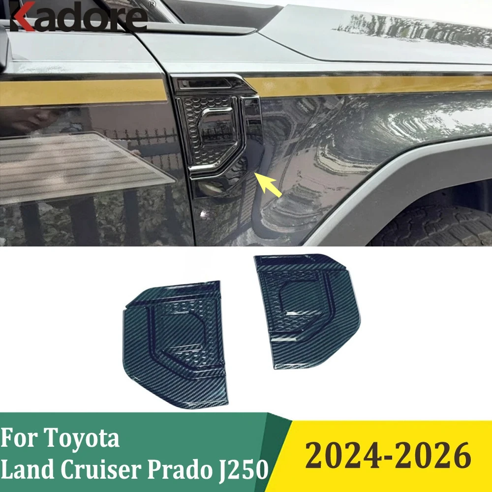 

Для Toyota Land Cruiser Prado J250 2024 2025 2026 передняя дверь автомобиля, боковое крыло, вентиляционное отверстие, накладка, наклейка, внешние аксессуары