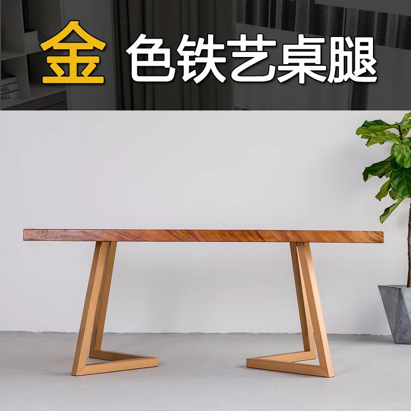 

Gold wrought iron legs bracket shelf stand feet metal table legs tripod desk feet whit