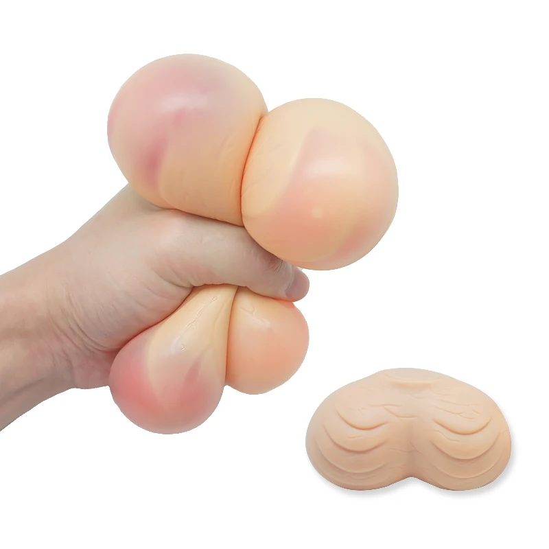 Wholesale Anti-Stress Ball Stress Relief soft Rubber Sensory Toy sex adult toys testicles stress balls