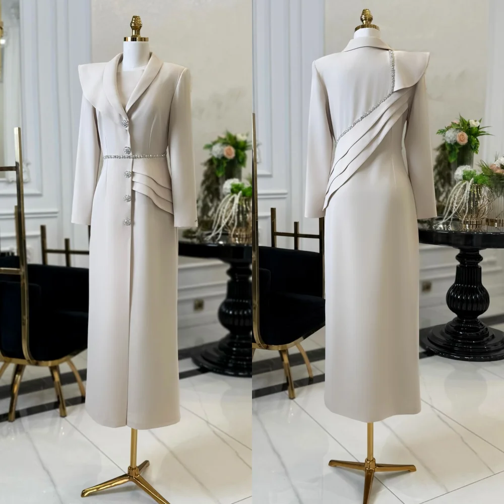 

Прямые платья миди из джерси с блестящими пуговицами по индивидуальному заказу, классические женские вечерние элегантные вечерние свадебные платья для гостей на заказ