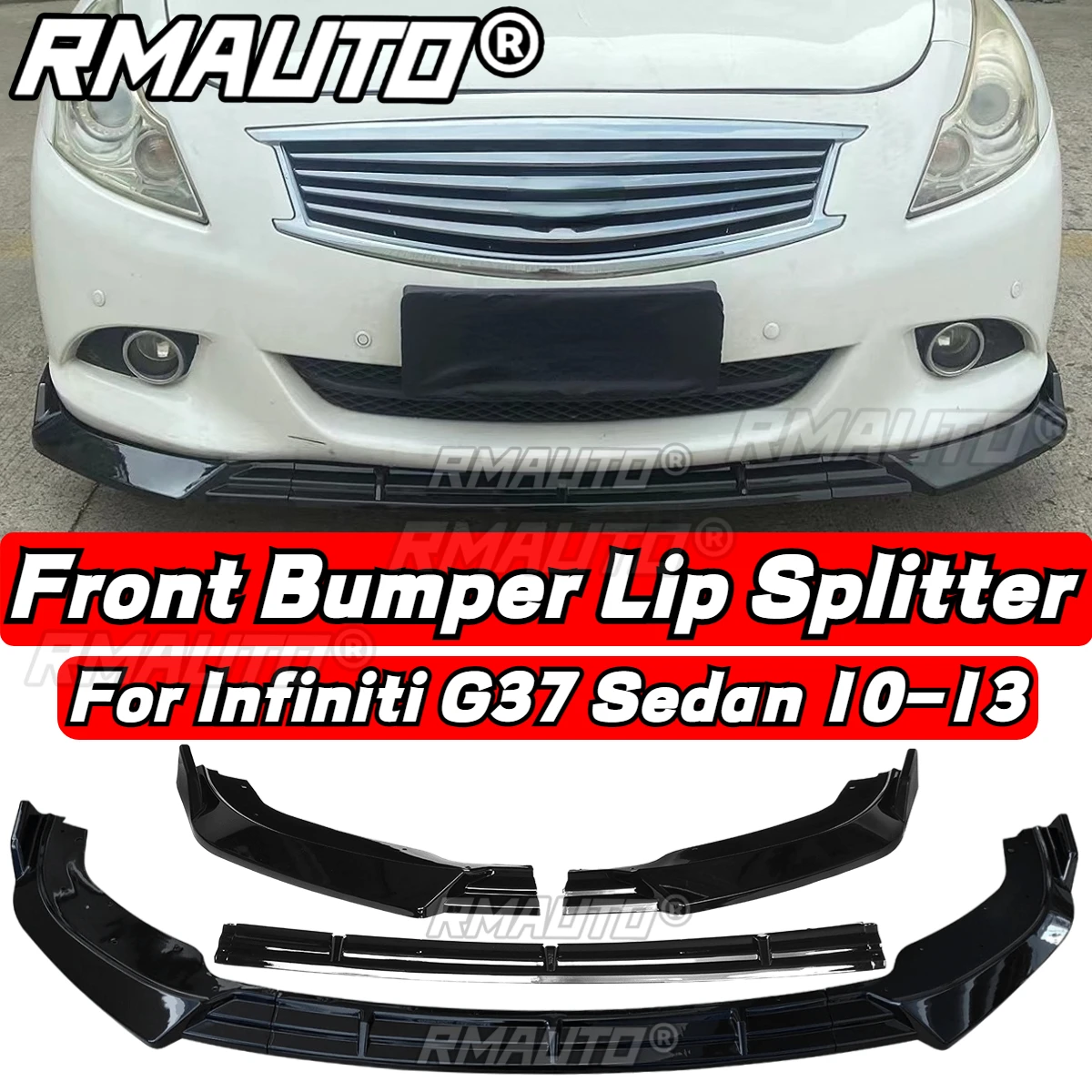 

G25 G37 Lip Carbon Fiber Front Bumper Splitter Spoiler Lip Bumper Guard Body Kit for Infiniti G25 G37 2004-2013 Car Accessories