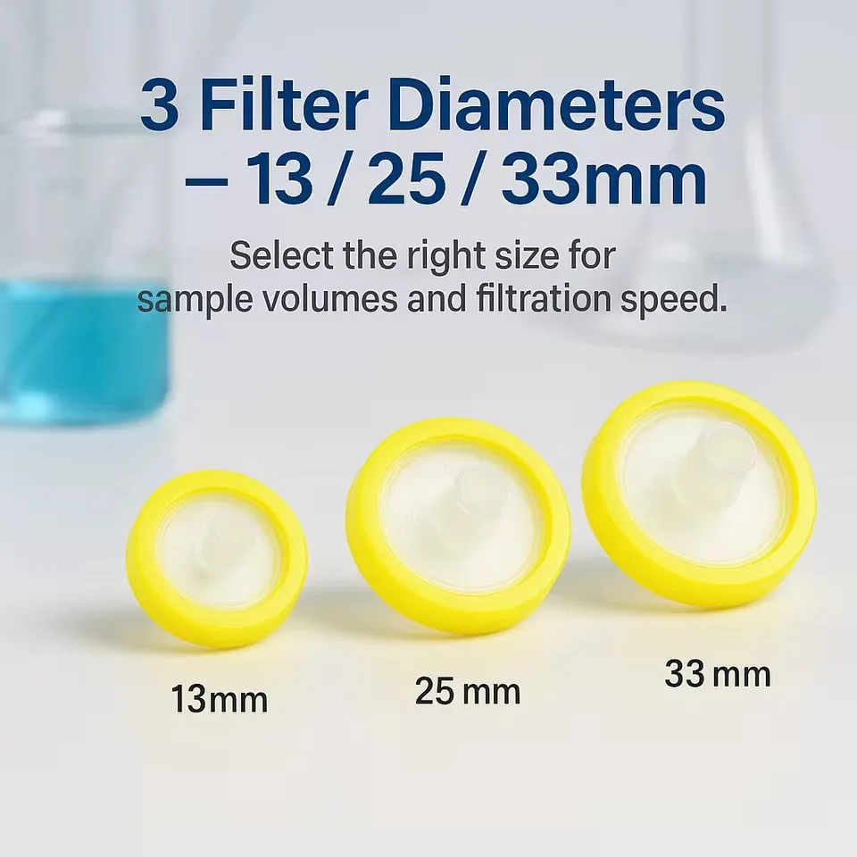 Nylon 0.22um 0.45um PES Hydrophilic Membrane Disc Syringe Filter for Lab Biopharmaceutical Environmental Testing Use