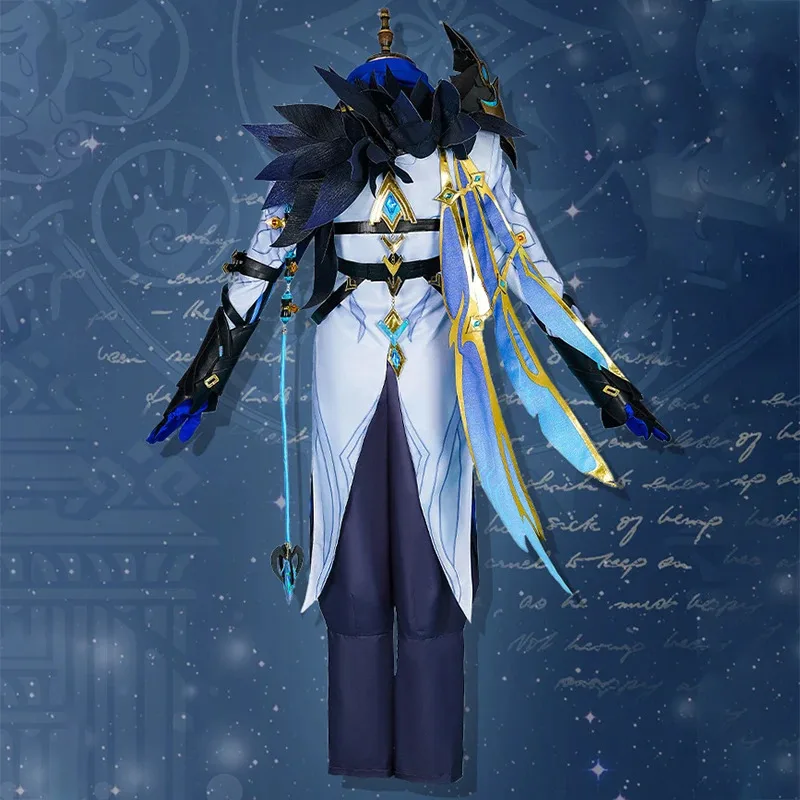 DY20Game Genshin Impact Il Dottore الطبيب تأثيري حلي عباءة شعر مستعار القرط قناع السراويل العليا قفازات أحد عشر Fatui Harbinger رجل