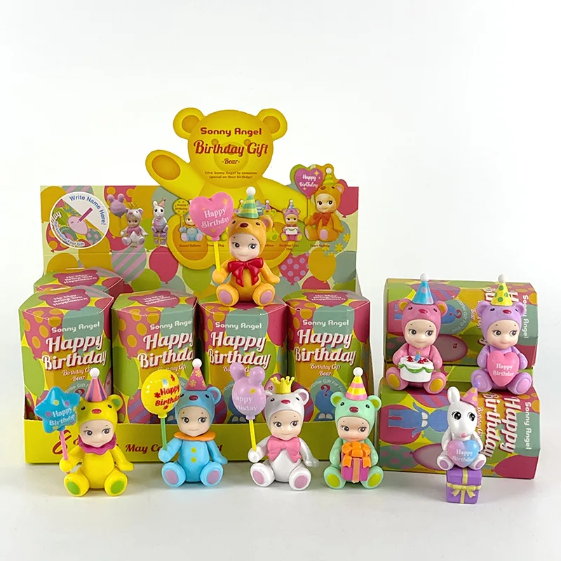 2025 nueva caja ciega de fiesta Sonny Angel, dulces de flores, regalo de cumpleaños, serie de muñecas, adorno de muñeca de coche