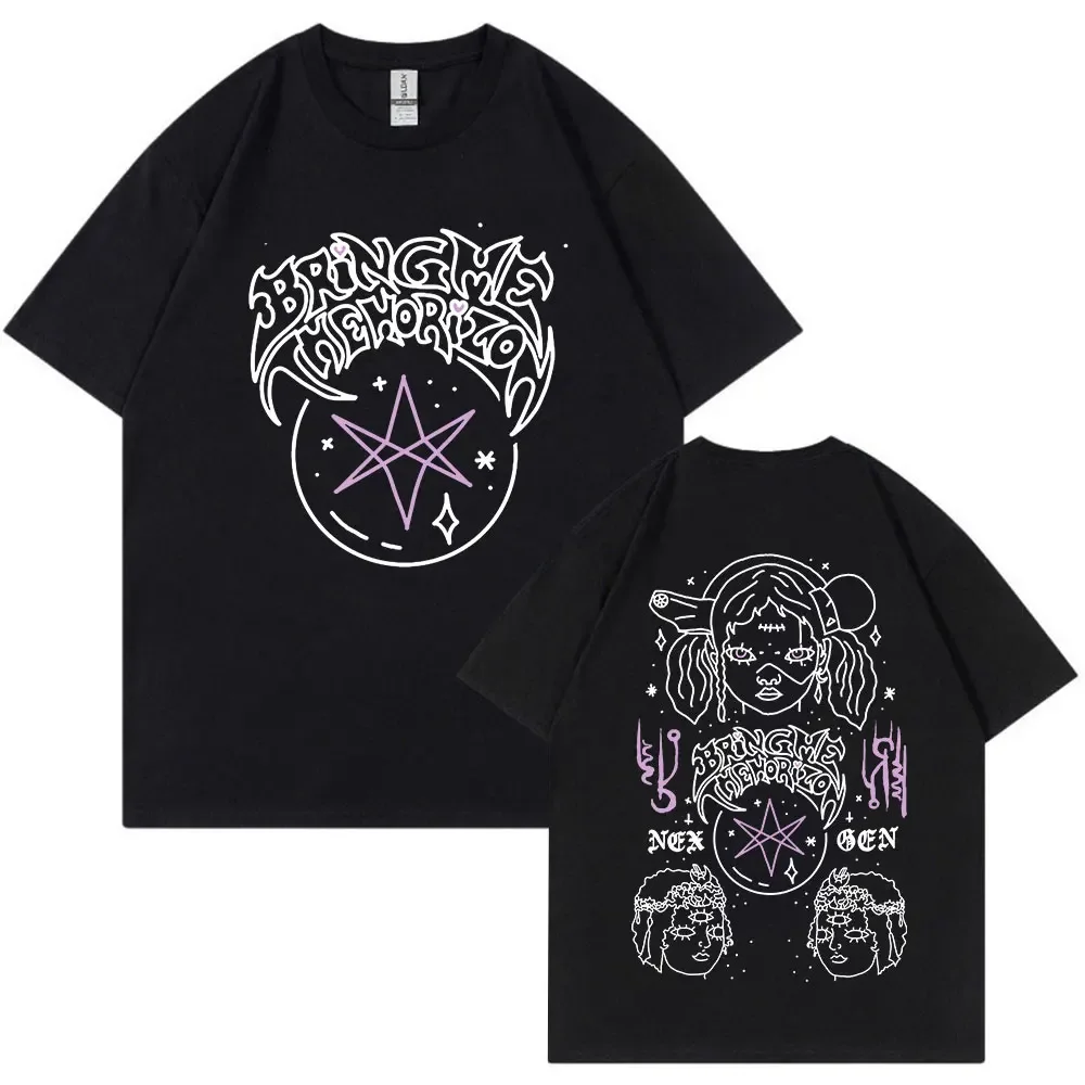 

Metal rock Print Summer T-shirt Heavy shoulder fashion trend Loose casual comfort 100% cotton round neck short sleeve T-shirt