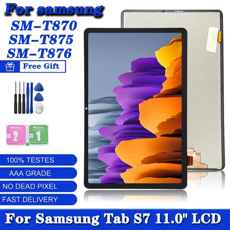 11.0 inch For Samsung  Tab S7 SM-T870 T875 T876B LCD Screen Display Touch Screen Digitizer Assembly