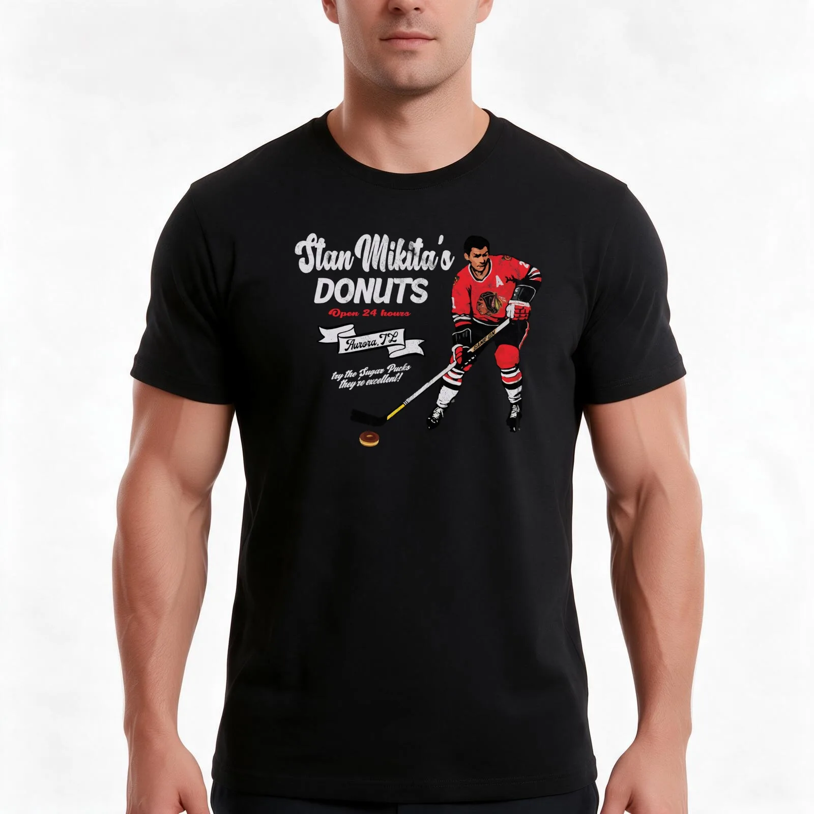 Stan Mikita's Donuts T-Shirt Summer Casual Cotton Tee Oversized Streetwear Tops Vintage Graphic Print Loose Fit Short Sleeve
