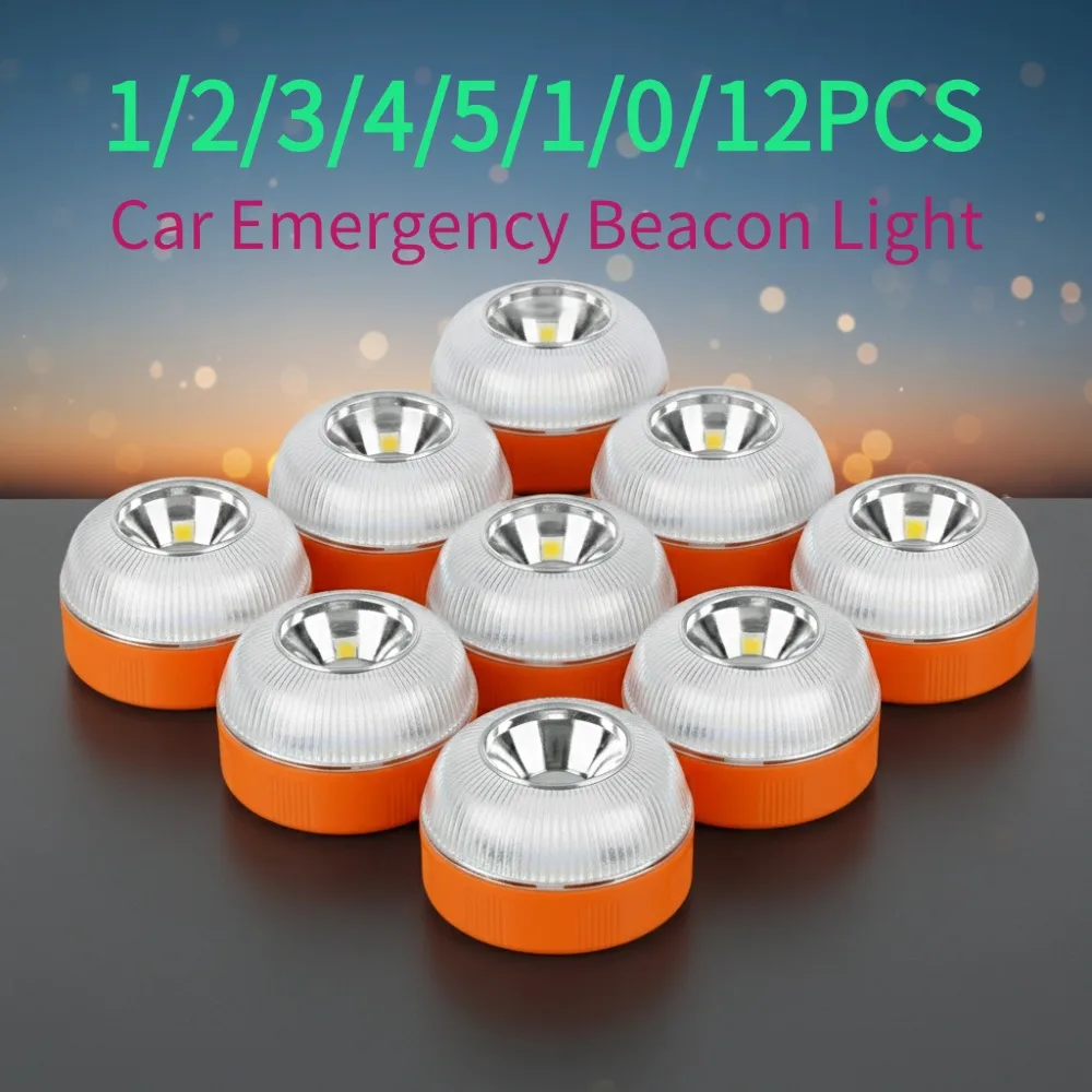 

LED Car Emergency Beacon Light USB Rechargeable V16 Magnetic Induction Strobe Flashing Warning Light Help Flash Safety Signal