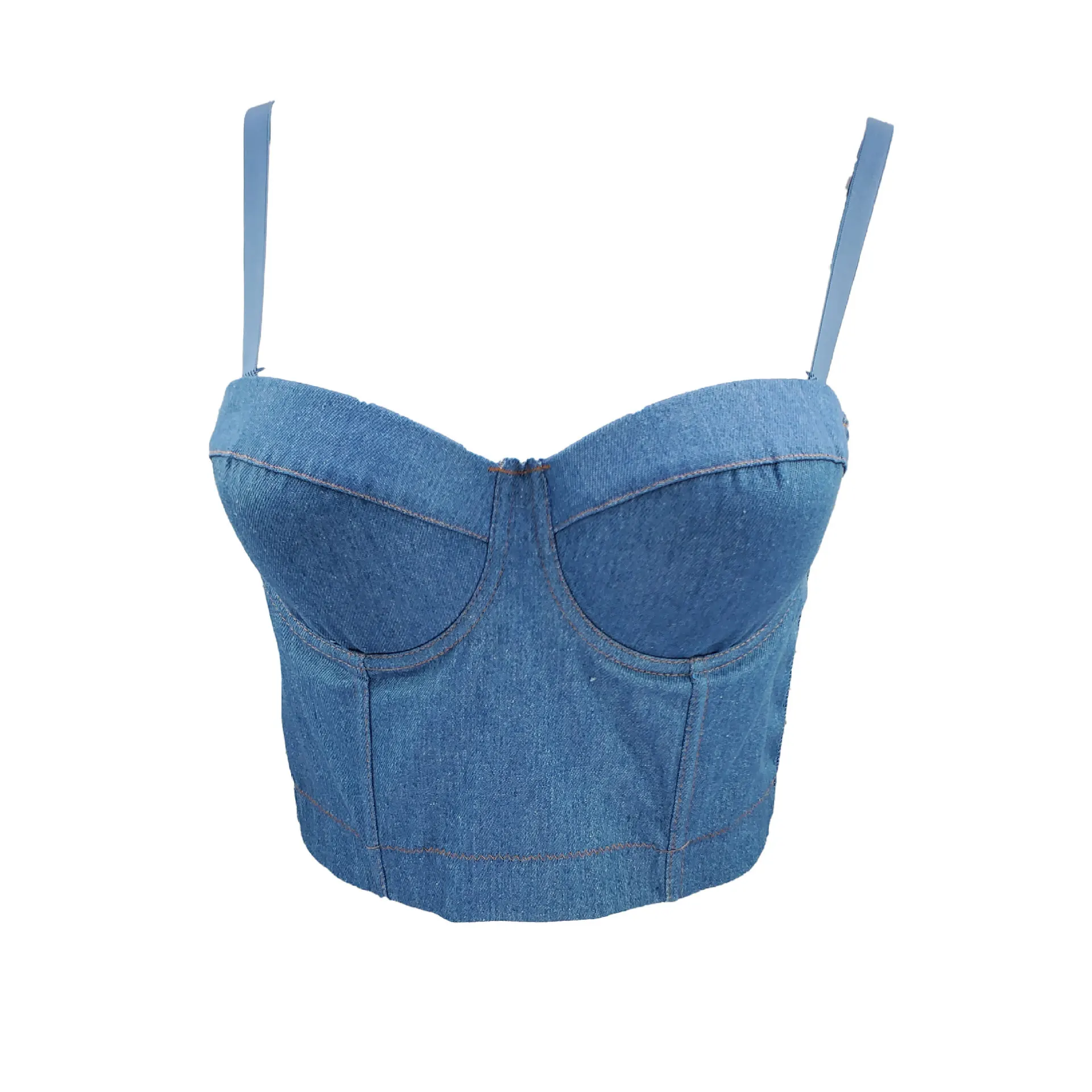 J736 Dropship Beautiful Blue Bras For Girls Women Denim Camisole Sexy Underwear Tube Tops Clothes Sweet Memory Women's Vest