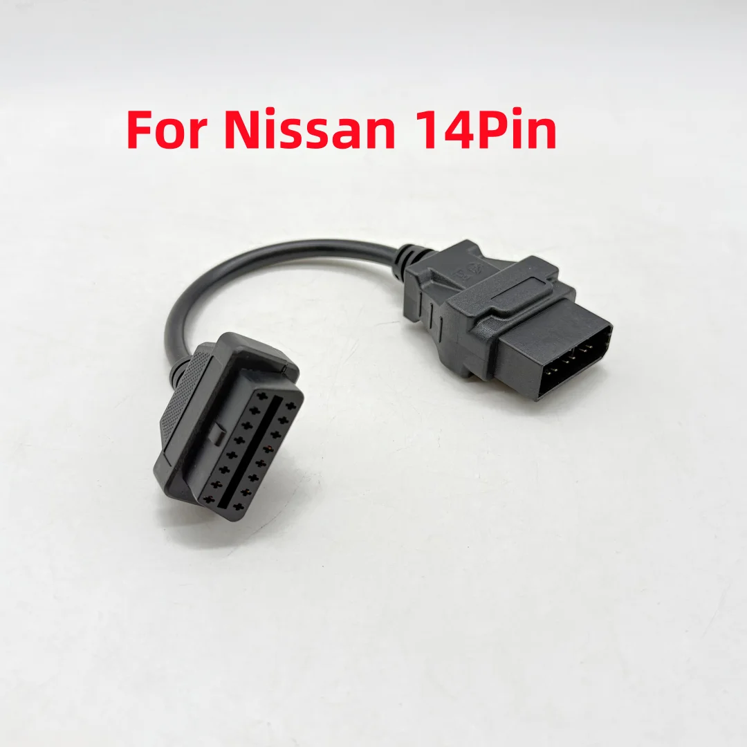 For Nissan 14Pin To 16Pin OBD2 Diagnostic Connector Adapter Interface 14Pin To OBD2 16 Pin Adapter Works For Auto Car Vehic