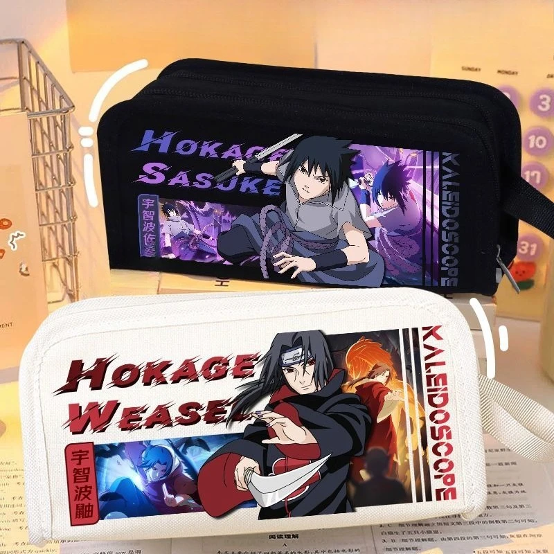 

Учиха Итачи Саске Наруто большой емкости креативный изысканный пенал многофункциональный простой и прочный пенал для хранения