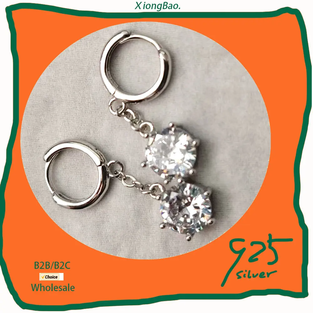 

Hot Stamp 925 Sterling Silver new Jewelry White 2ct Moissanite Drop Earrings for Women Sparkling Zircon Earring 2026 New