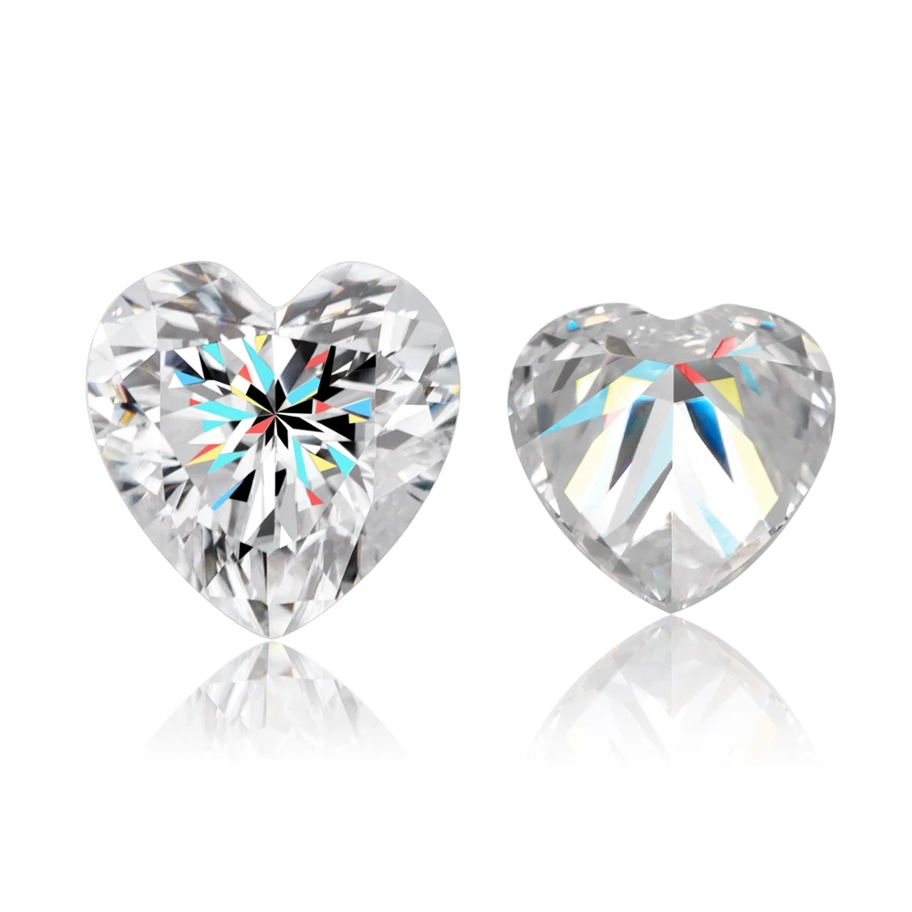 Eme jewe Heart Cut Moissanite Loose Stone, White D Color VVS1 Clarity Excellent Cut For Jewelry Making With Certificate
