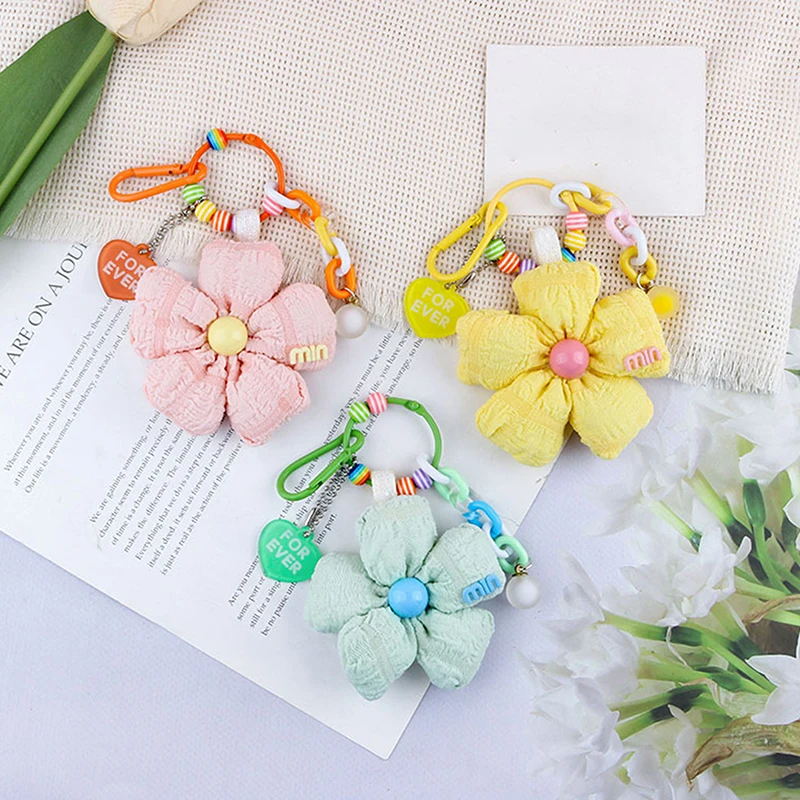 1 Piece Handmade Sunflower Backpack Pendant Cute Fabric Sunflower Keychain Gift Bag Decoration Gift