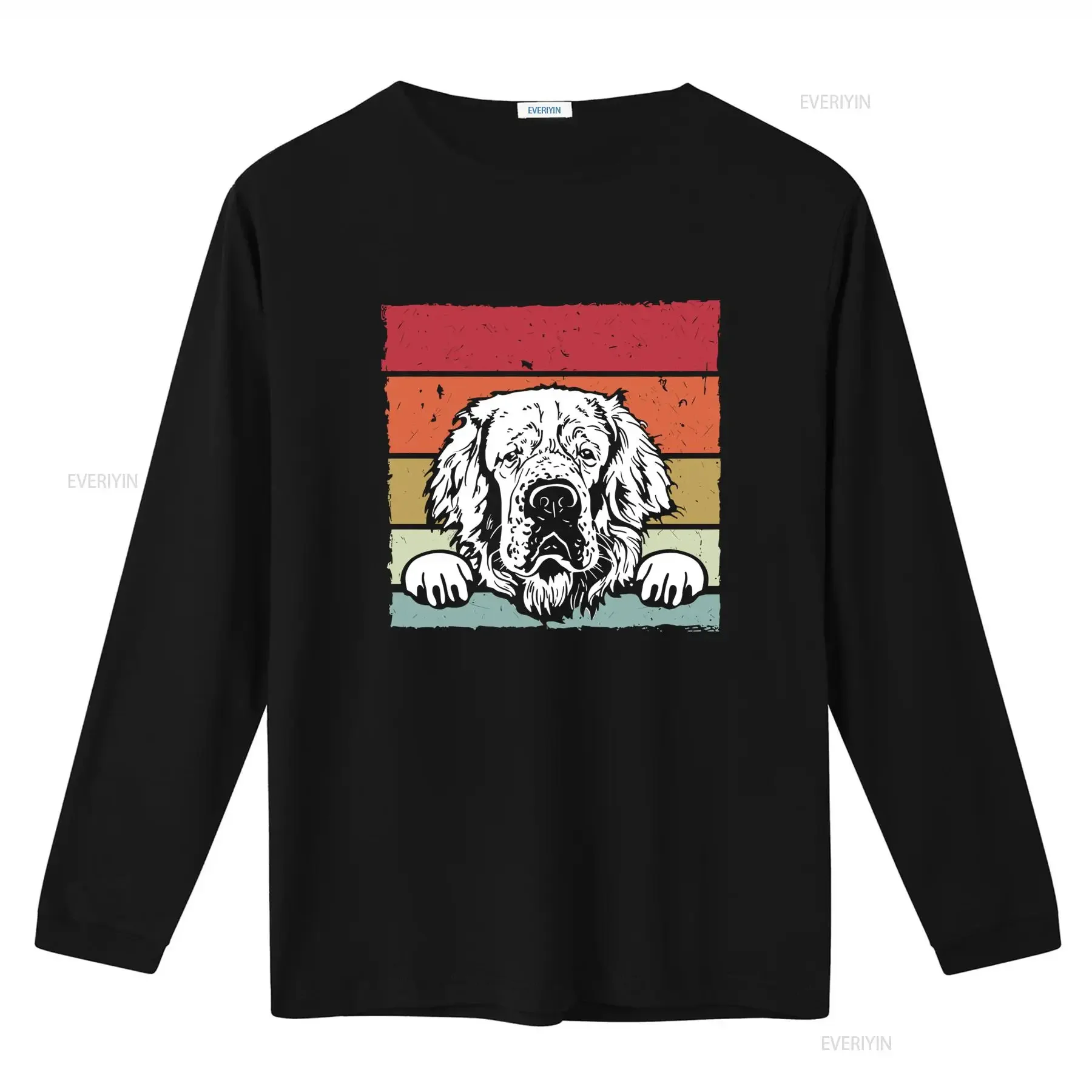 Dog Retro Clumber Spaniel Print T Shirt for Fashion Casual  vintage Washed Soft Top For Everyday Wear Stretched Unisex fashion