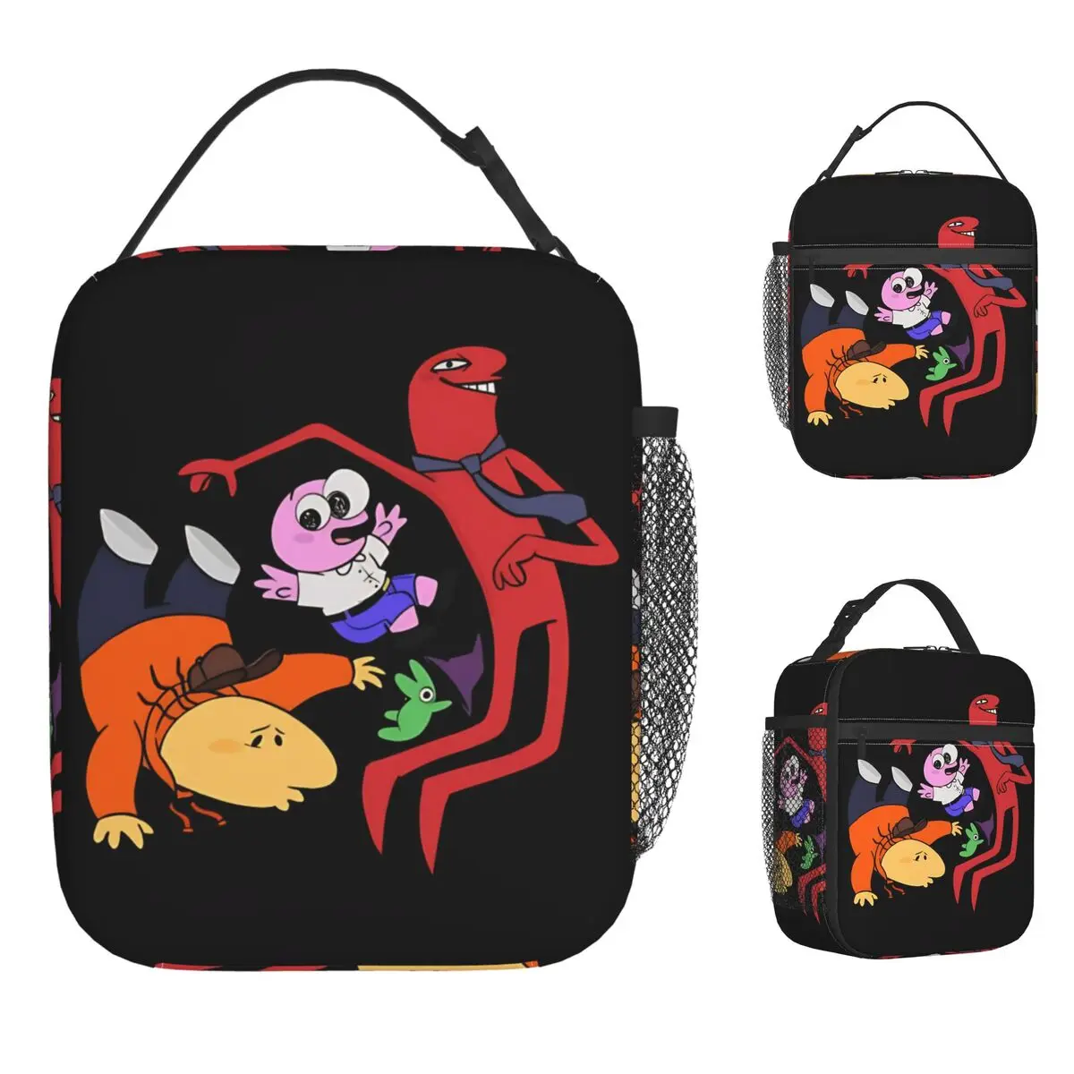 

Улыбающиеся друзья, забавная мультяшная сумка для обеда, портативная коробка для завтрака на молнии, женская сумка-холодильник для пикника, повседневные оксфордские сумки для обеда