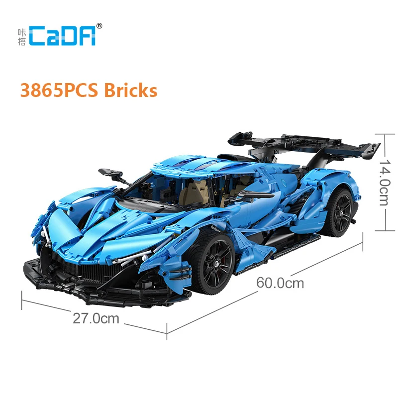 

Cada 3865PCS High Tech Bricks 1/8 Big Scale Model Sports Racing Car Model Building Blocks Set Toys Gift For Children