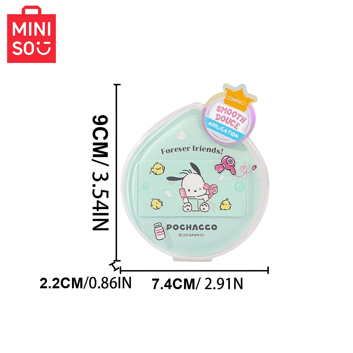 Miniso sanrio antibacteriano extra grande algodão doce bolso almofada de ar maquiagem pó puff pó antiaderente de longa duração