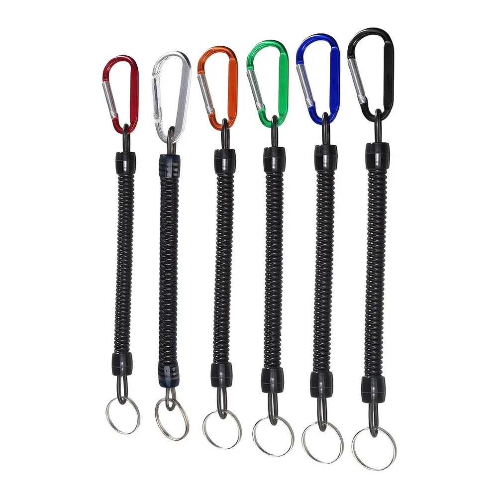 Retractable Coiled Fishing Lanyard Designed for Rod Protection from Falling into Water Build with Multiple Colors