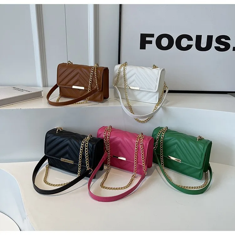 

New versatile messenger bag fashionable retro simple chain shoulder temperament versatile women's square handbag