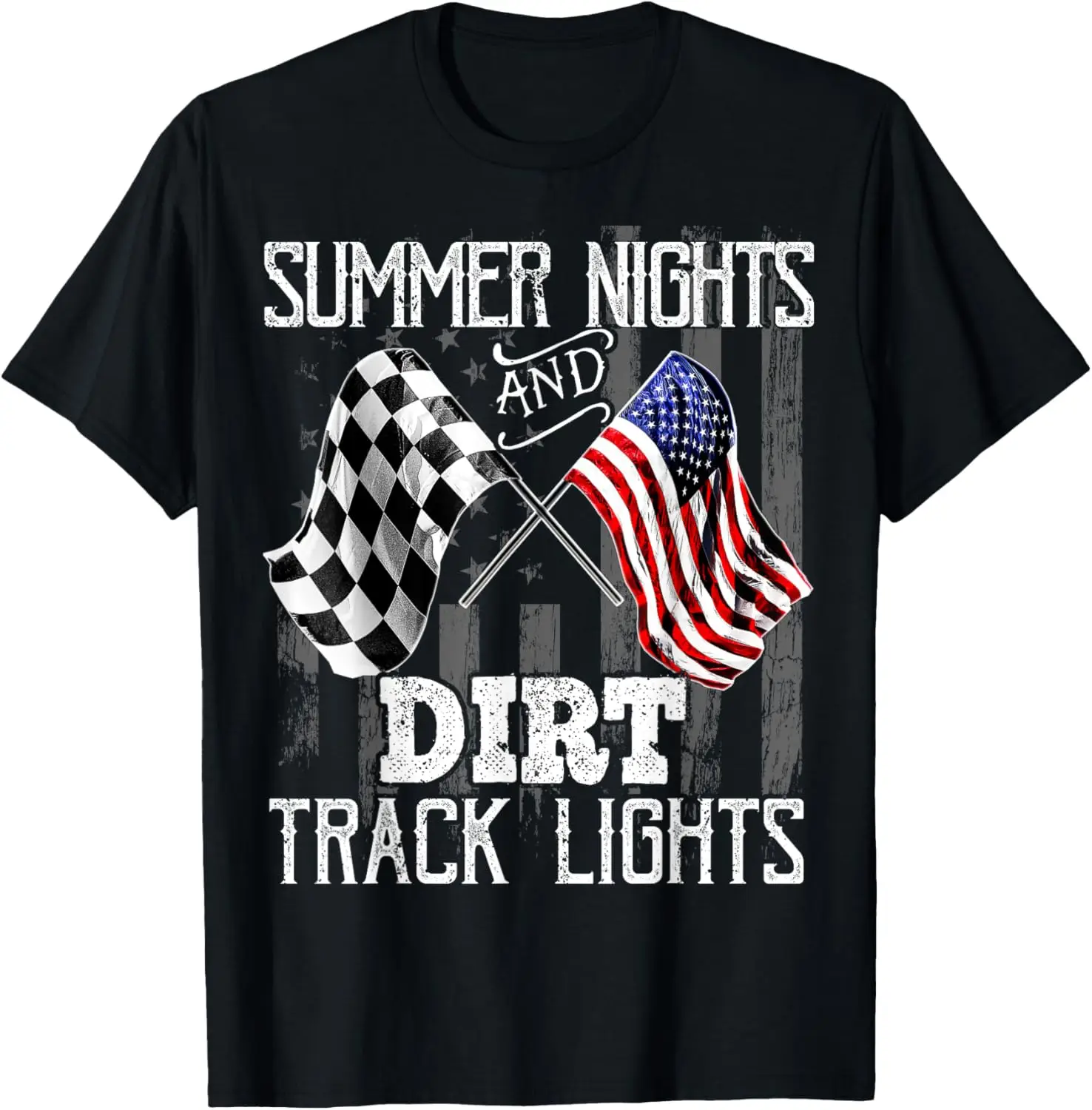 ฤดูร้อน Nights Dirt Track Lights Racing Motocross ของขวัญผู้ชายเสื้อยืด