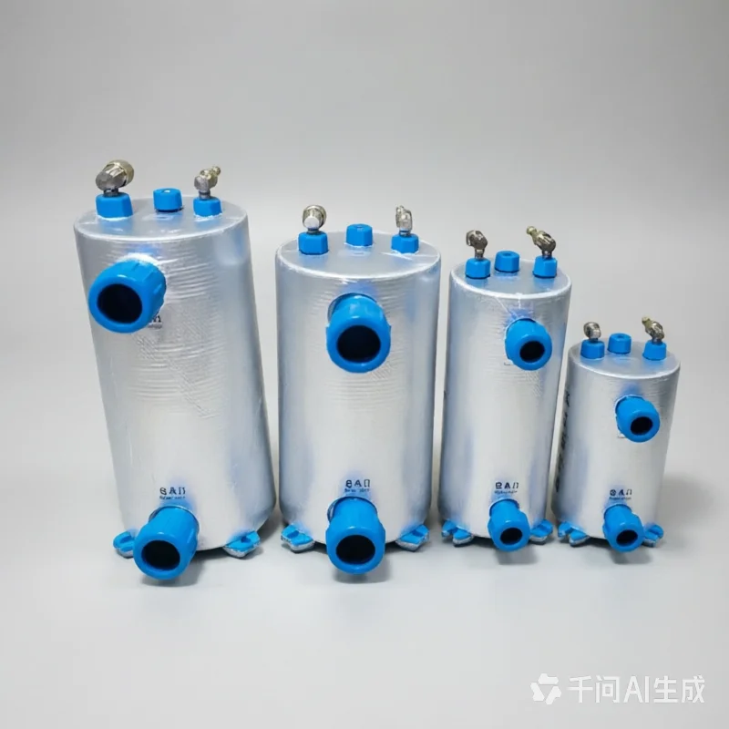 1PCS 2HP Titanium Tube Evaporator, Corrosion-Resistant Titanium Cannon for Seafood Aquaculture Chiller & Fish Tank Cooling