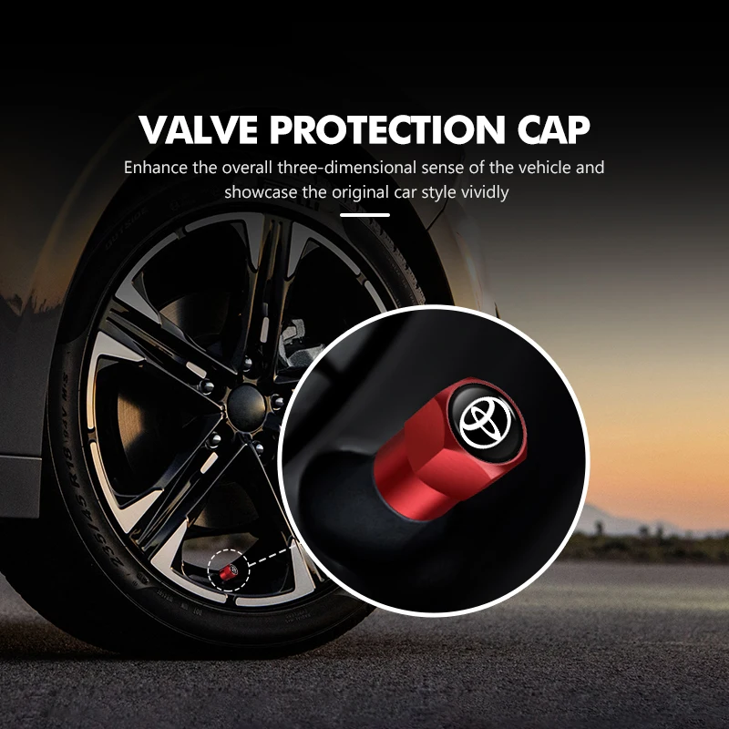 4 قطعة سيارة الإطارات صمام قبعات عجلة الهواء الجذعية غطاء تغليف اكسسوارات لتويوتا كورولا بريوس أوريس CHR لاند كروزر كامري أفالون #2
