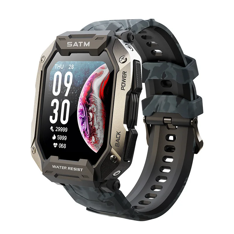 Three-proof multi-function exercise mode pedometer heart rate blood pressure multi-dial 5ATM smartwatch