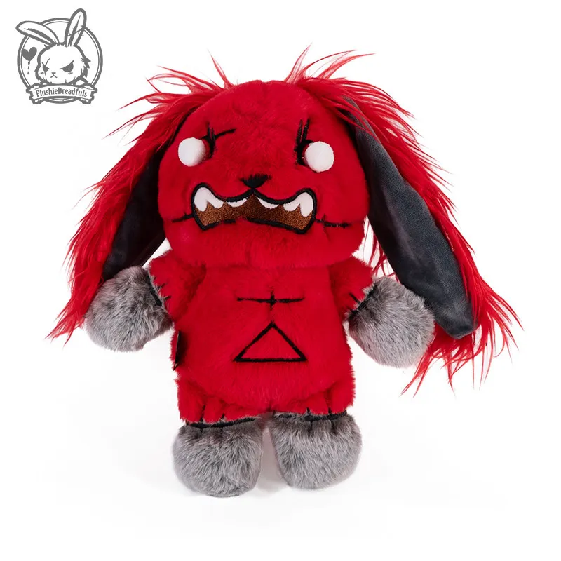 Plushie Dreadfuls Angry Rabbit Plush Toy Red Spooky Gothic Stuffed Animal Collectible Trendy Toy Home Decor Gift For Adult