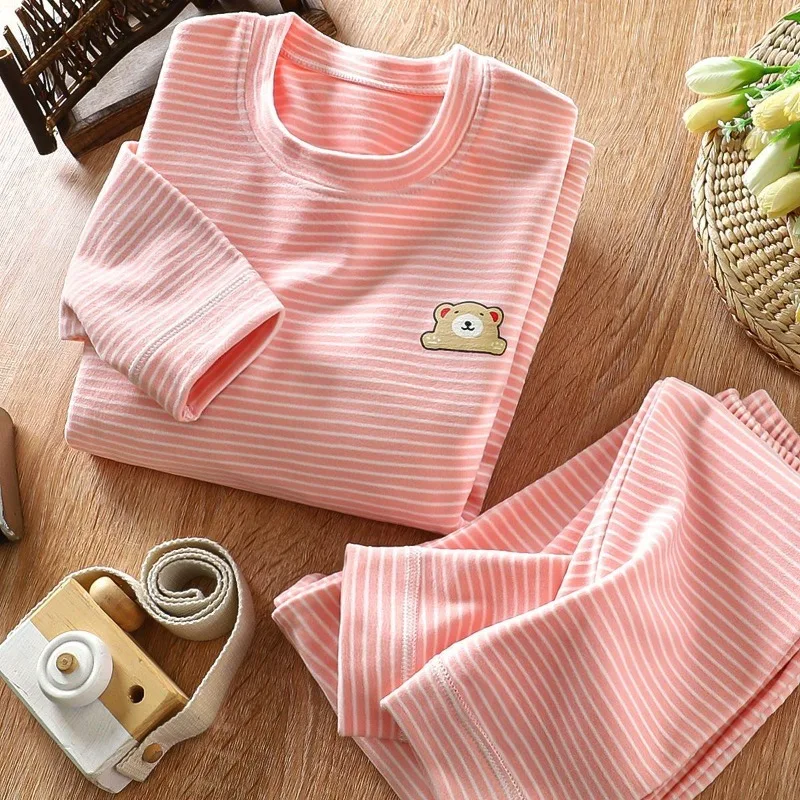 

Dralon Thermal Kids, комплект термобелья в полоску больших размеров, осенне-зимняя домашняя одежда, утепленная пижама для мальчиков и девочек, базовый слой