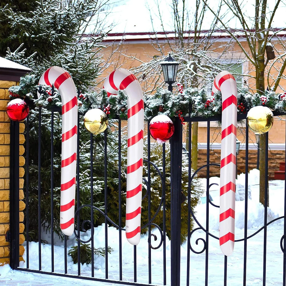 Nadmuchiwane laski bożonarodzeniowe balon Lollipop dekoracje na boże narodzenie dla domu ozdoby bożonarodzeniowe dekory zewnętrzne Navidad prezenty