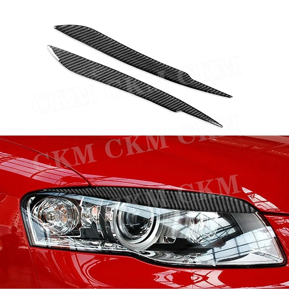 

Carbon Fiber Front Foglamp Eyebrows Stickers Cover Body Kits Accessories for Audi A6 C6 4F A4 S4 B7 Sedan TT Mk1 1998-2009