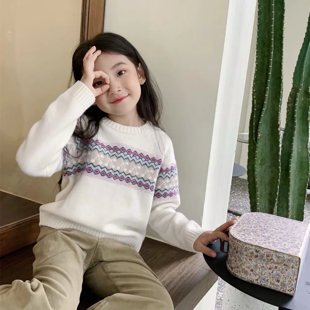 حجم 110 سنتيمتر طفل الفتيات ملابس الاطفال سترة طفل الفتيان الملابس الكرز منقوشة مخطط مطرزة سترة فتاة القمم