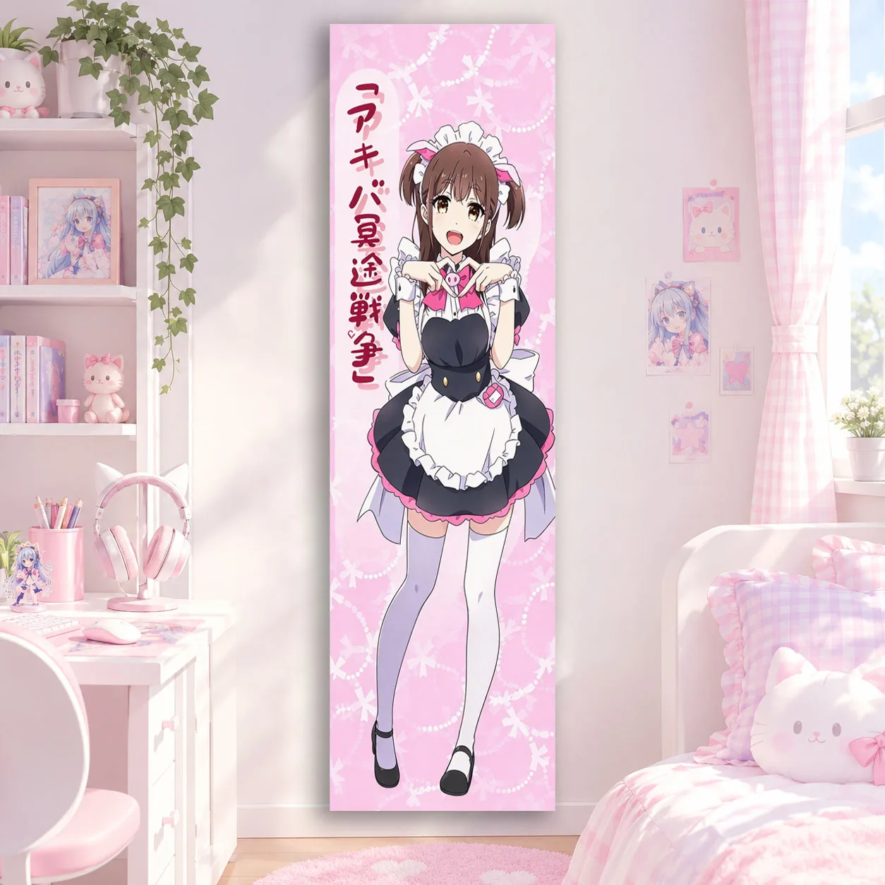 Nagomi Wahira Painting Tapestry Akiba Maid War Girl Long Tapestry Party Bedroom House Living Room Decor Room Necessaires Stuff